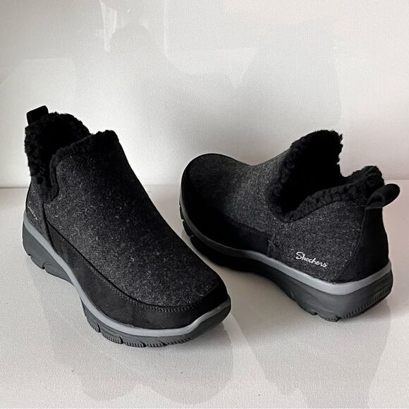 Skechers Relaxed Fit Easy Going Faux Fur Wool Ankle Boots - Picture 5 of 8